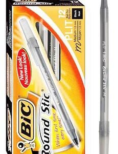Caja de Boligrafo Bic Round Stic Med. Negro 12/1