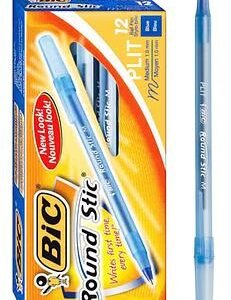 Caja de Boligrafo Bic Round Stic Med. Azul 12/1