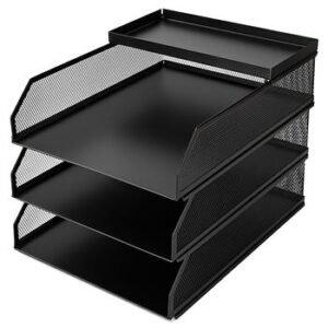 Bandejas de metal para escritorio 3/1 Negro